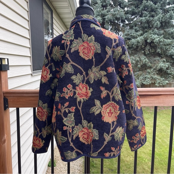 New Directions Floral Tapestry Jacket Artsy Boho Women's Size Large Floral Blue - Picture 2 of 12